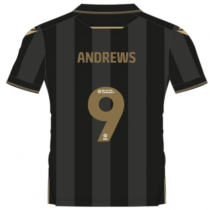 Danxen Heren Josh Andrews #9 Zwart Goud Uitshirt Uittenue 2025/26 T-Shirt