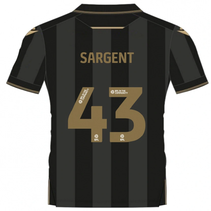 Danxen Heren Stan Sargent #43 Zwart Goud Uitshirt Uittenue 2025/26 T-Shirt