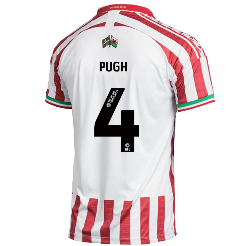 Danxen Heren Harri Pugh #4 Rood Wit Uitshirt Uittenue 2025/26 T-Shirt