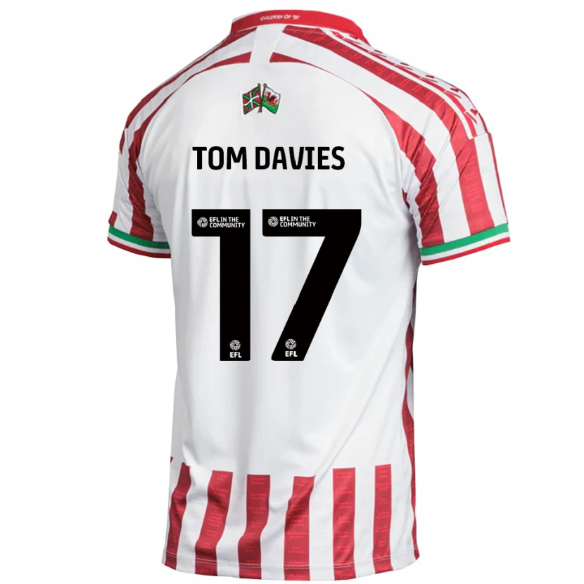 Danxen Heren Tom Davies #17 Rood Wit Uitshirt Uittenue 2025/26 T-Shirt