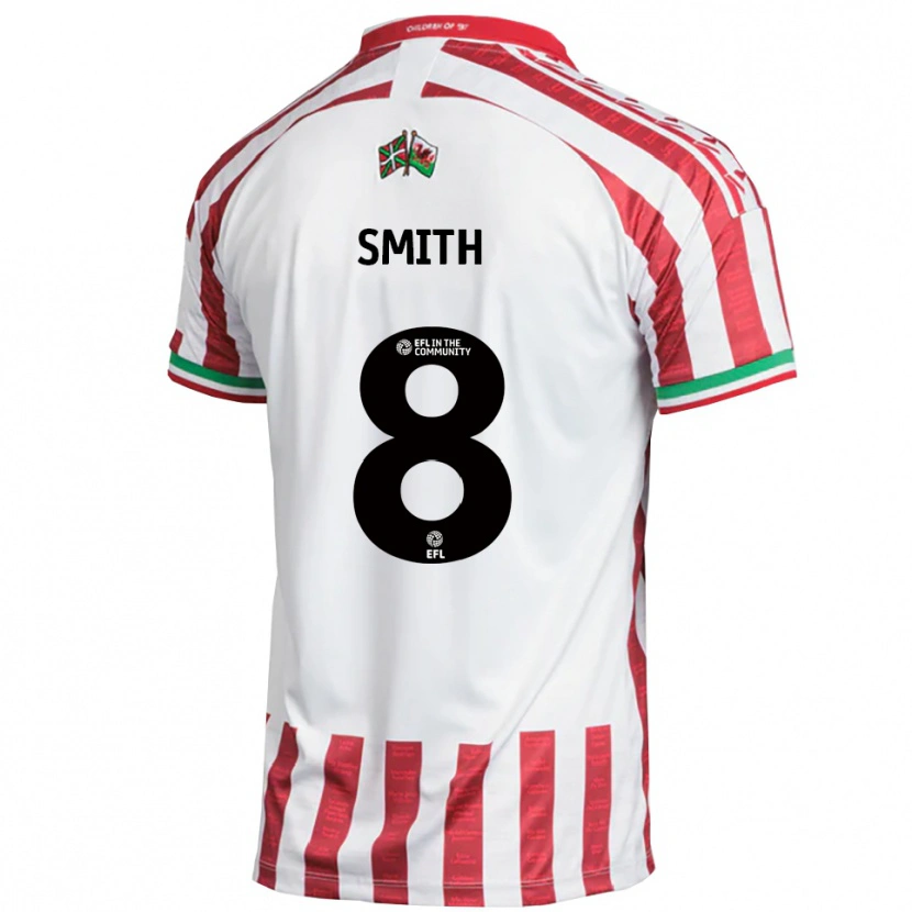 Danxen Heren Matt Smith #8 Rood Wit Uitshirt Uittenue 2025/26 T-Shirt