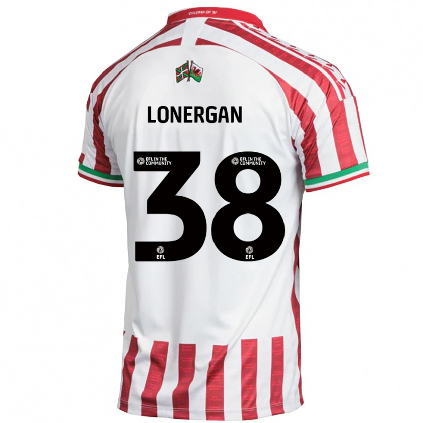 Danxen Heren Riley Lonergan #38 Rood Wit Uitshirt Uittenue 2025/26 T-Shirt