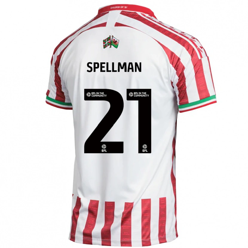 Danxen Heren Michael Spellman #21 Rood Wit Uitshirt Uittenue 2025/26 T-Shirt