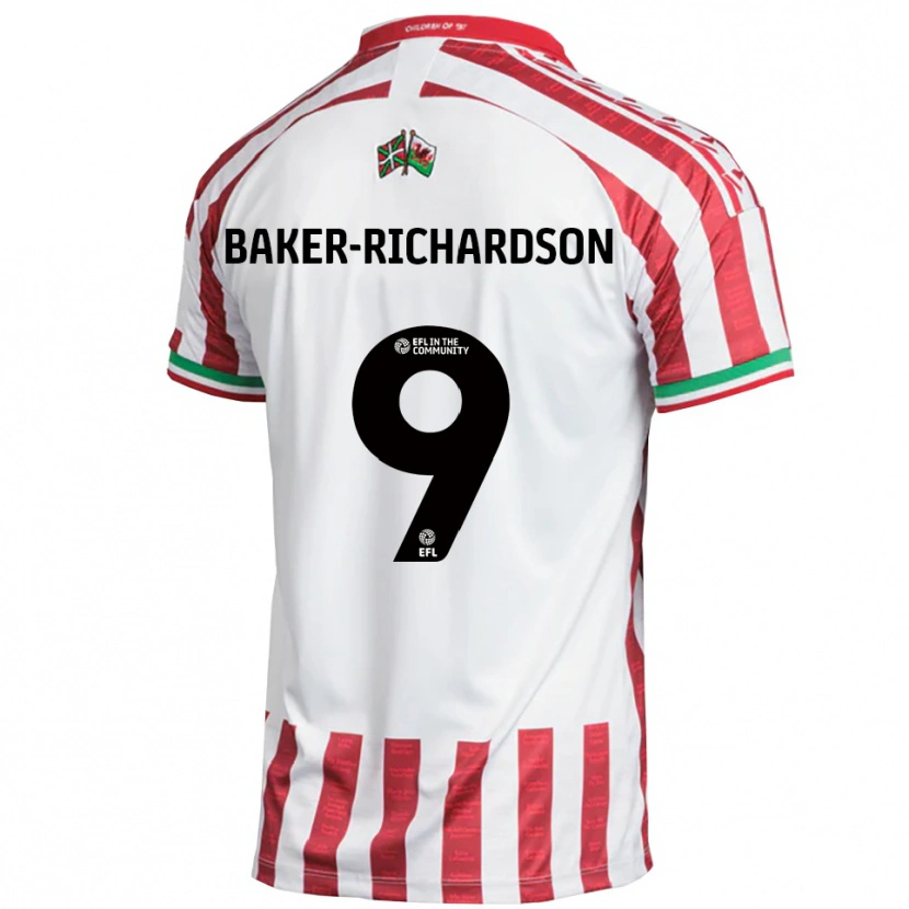 Danxen Heren Courtney Baker-Richardson #9 Rood Wit Uitshirt Uittenue 2025/26 T-Shirt