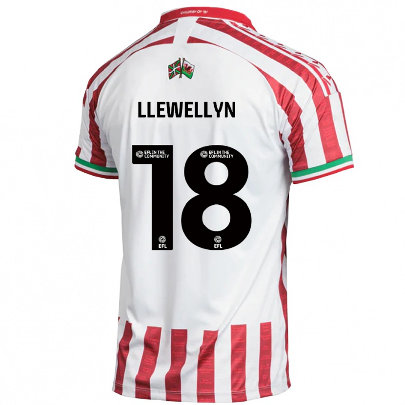 Danxen Heren Cameron Llewellyn #18 Rood Wit Uitshirt Uittenue 2025/26 T-Shirt