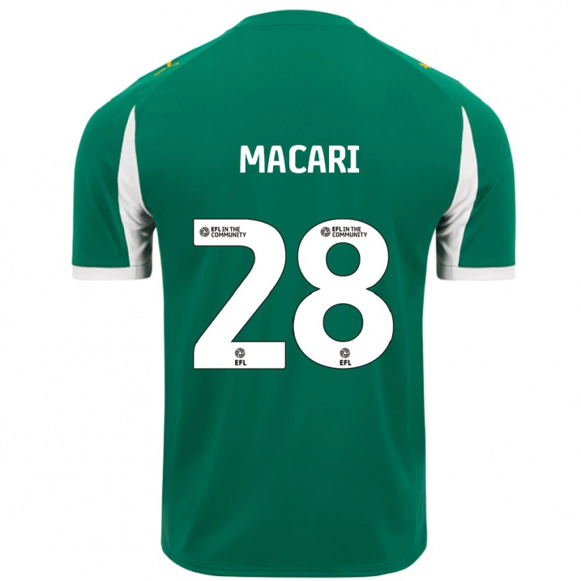 Danxen Heren Lewis Macari #28 Groen Wit Uitshirt Uittenue 2025/26 T-Shirt