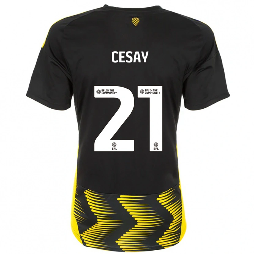 Danxen Heren Kallum Cesay #21 Zwart Geel Uitshirt Uittenue 2025/26 T-Shirt