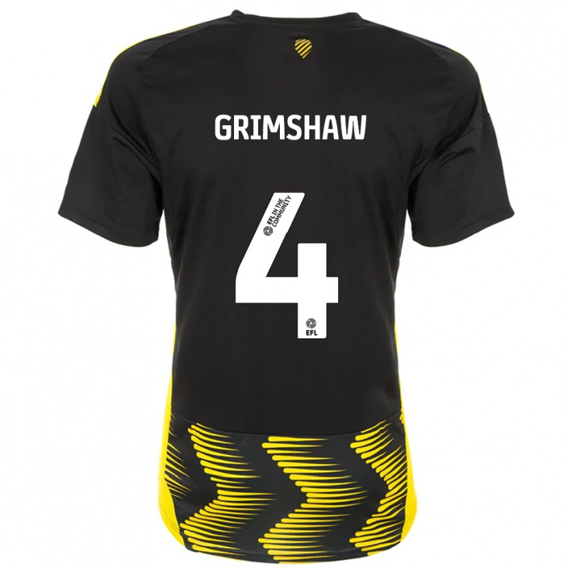 Danxen Heren Niamh Grimshaw #4 Zwart Geel Uitshirt Uittenue 2025/26 T-Shirt