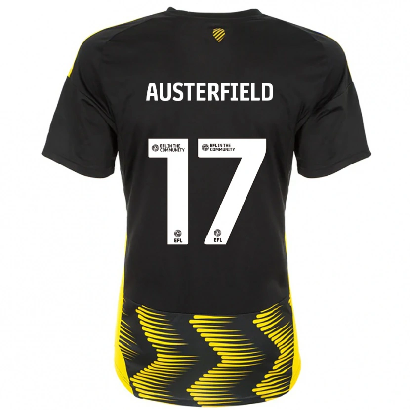 Danxen Heren Josh Austerfield #17 Zwart Geel Uitshirt Uittenue 2025/26 T-Shirt