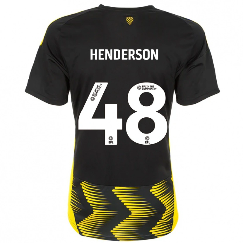 Danxen Heren Alfie Henderson #48 Zwart Geel Uitshirt Uittenue 2025/26 T-Shirt