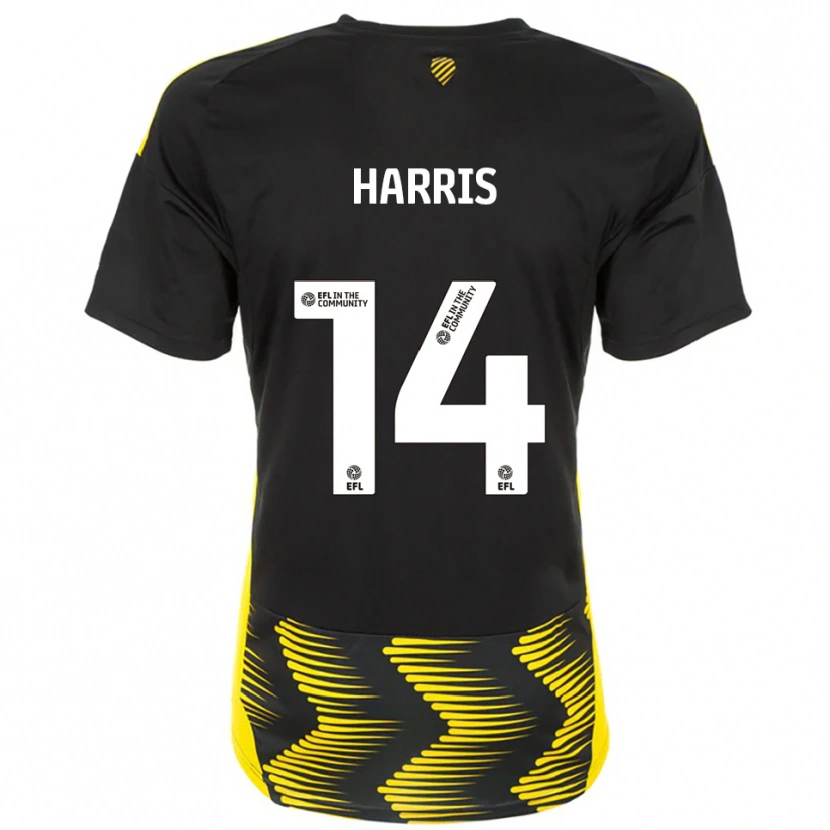 Danxen Heren Kadeem Harris #14 Zwart Geel Uitshirt Uittenue 2025/26 T-Shirt