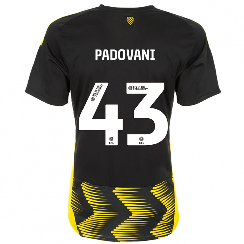 Danxen Heren Bruno Padovani #43 Zwart Geel Uitshirt Uittenue 2025/26 T-Shirt