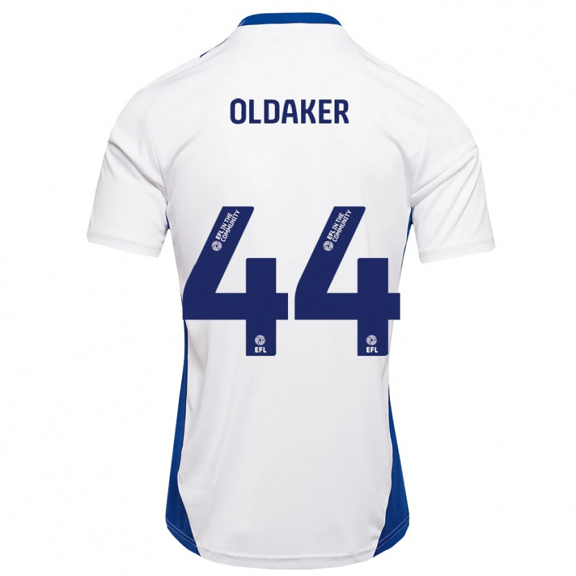 Danxen Heren Darren Oldaker #44 Wit Blauw Uitshirt Uittenue 2025/26 T-Shirt