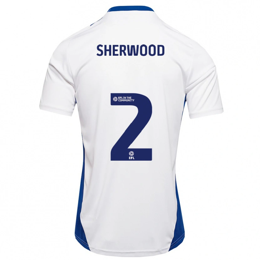 Danxen Heren Katie Sherwood #2 Wit Blauw Uitshirt Uittenue 2025/26 T-Shirt
