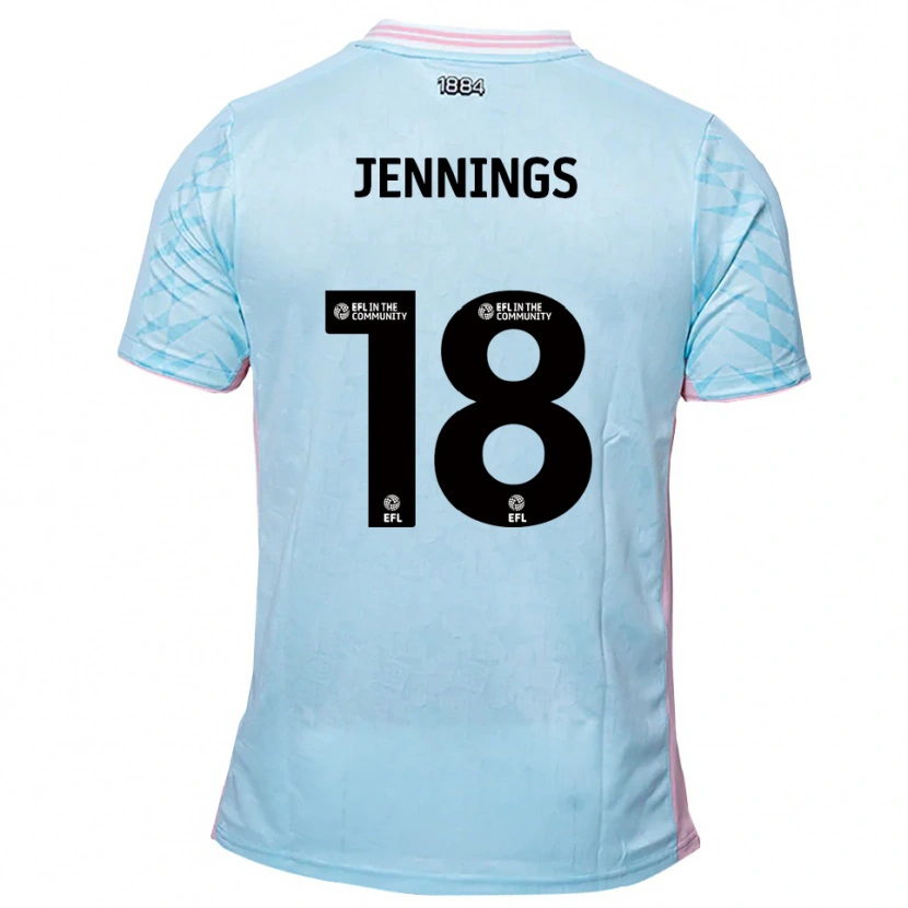 Danxen Heren Connor Jennings #18 Hemelsblauw Roze Uitshirt Uittenue 2025/26 T-Shirt