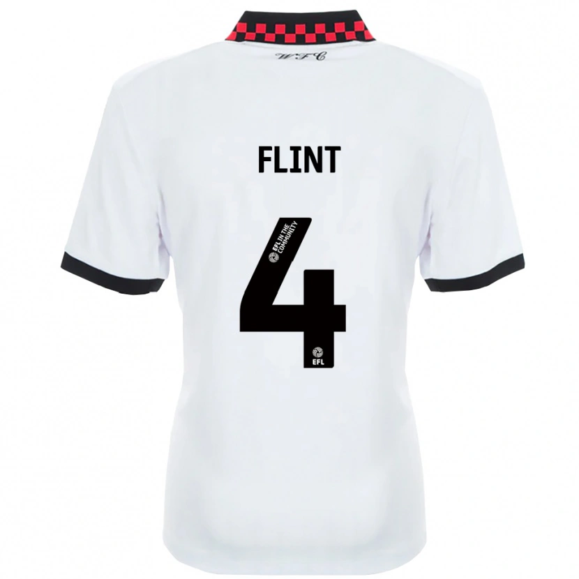 Danxen Heren Aden Flint #4 Wit Zwart Uitshirt Uittenue 2025/26 T-Shirt