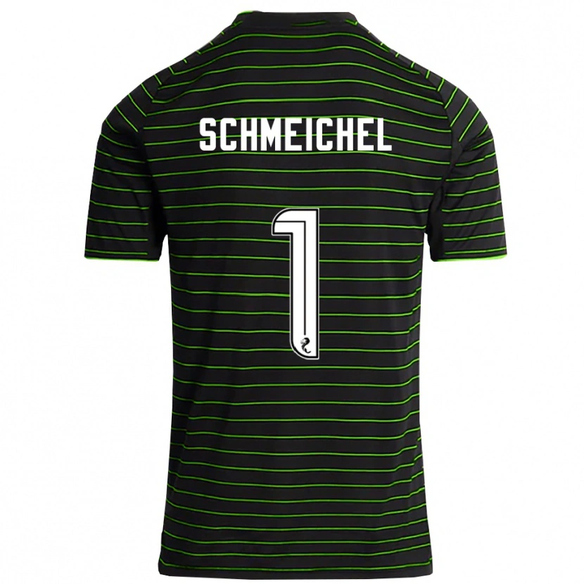 Danxen Heren Kasper Schmeichel #1 Zwart Groen Uitshirt Uittenue 2025/26 T-Shirt