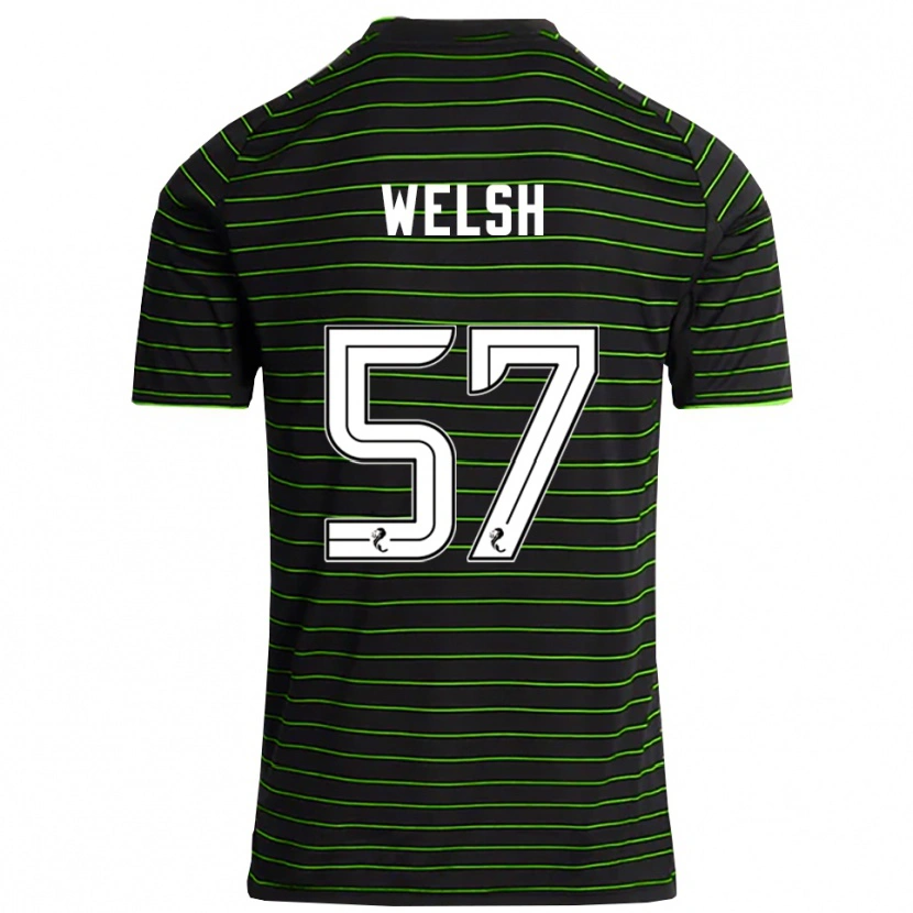 Danxen Heren Stephen Welsh #57 Zwart Groen Uitshirt Uittenue 2025/26 T-Shirt