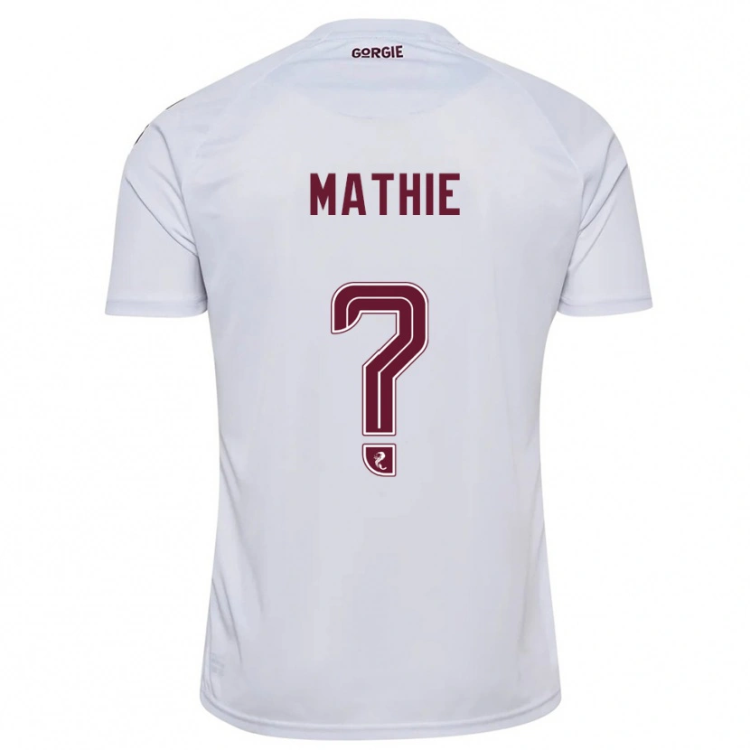 Danxen Heren Jayden Mathie #0 Wit Bordeauxrood Uitshirt Uittenue 2025/26 T-Shirt