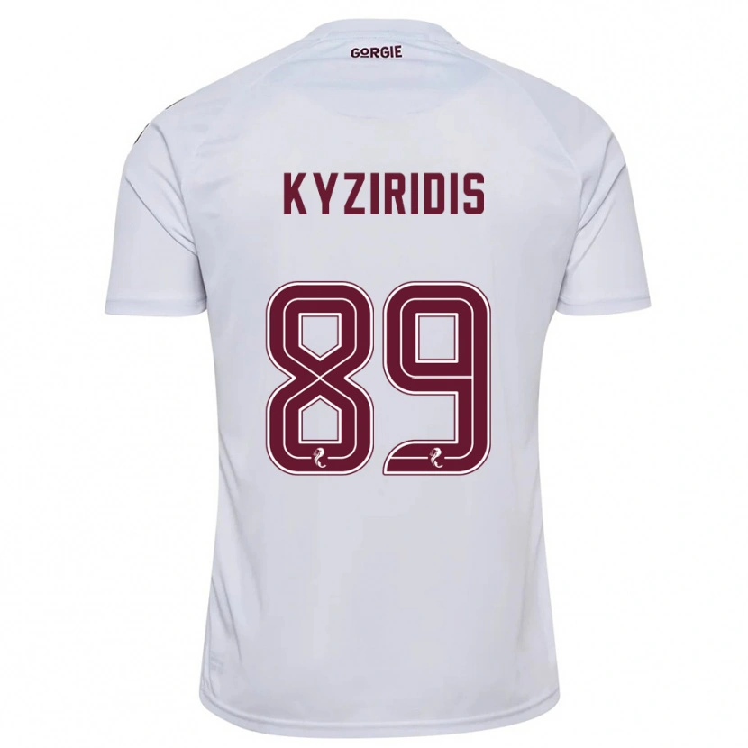 Danxen Heren Alexandros Kyziridis #89 Wit Bordeauxrood Uitshirt Uittenue 2025/26 T-Shirt