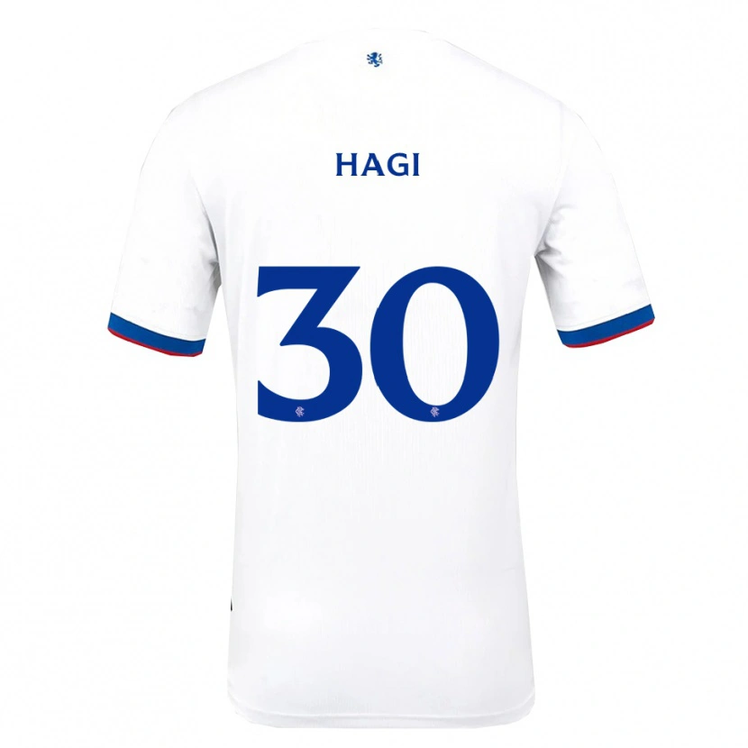 Danxen Heren Ianis Hagi #30 Wit Rood Blauw Uitshirt Uittenue 2025/26 T-Shirt