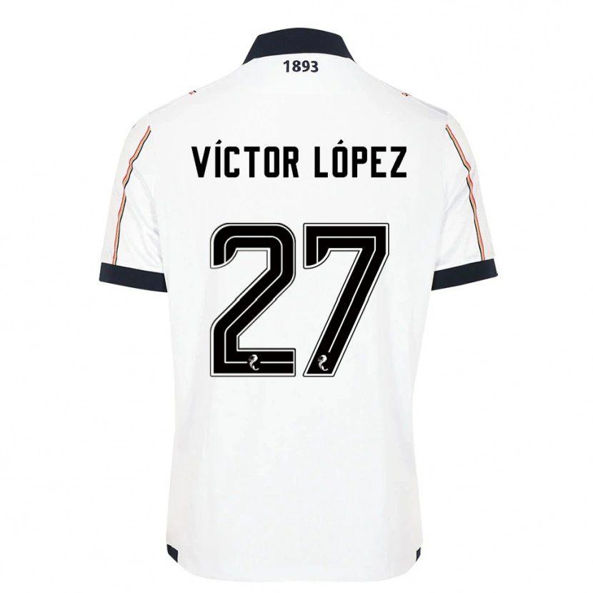 Danxen Heren Víctor López #27 Wit Marine Rood Uitshirt Uittenue 2025/26 T-Shirt