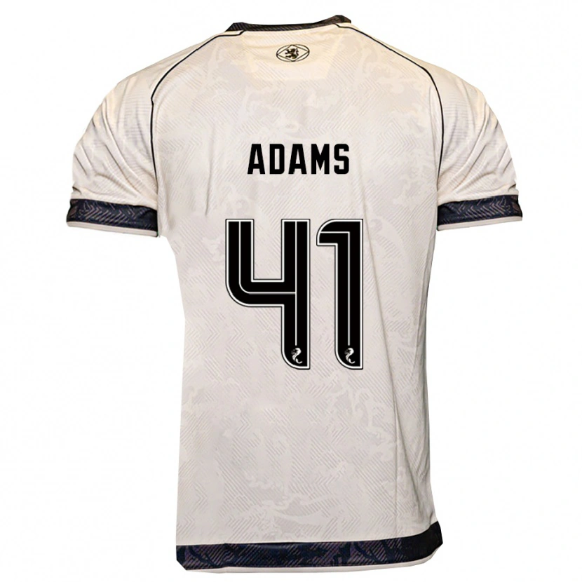 Danxen Heren Ruairidh Adams #41 Wit Zwart Uitshirt Uittenue 2025/26 T-Shirt