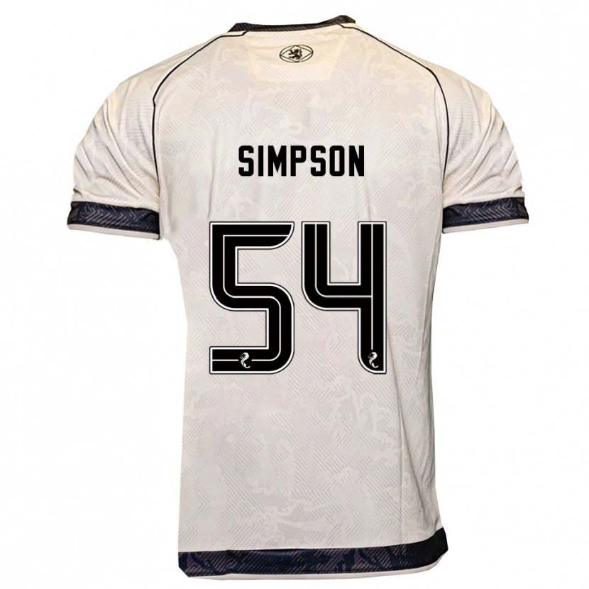 Danxen Heren Finlay Simpson #54 Wit Zwart Uitshirt Uittenue 2025/26 T-Shirt