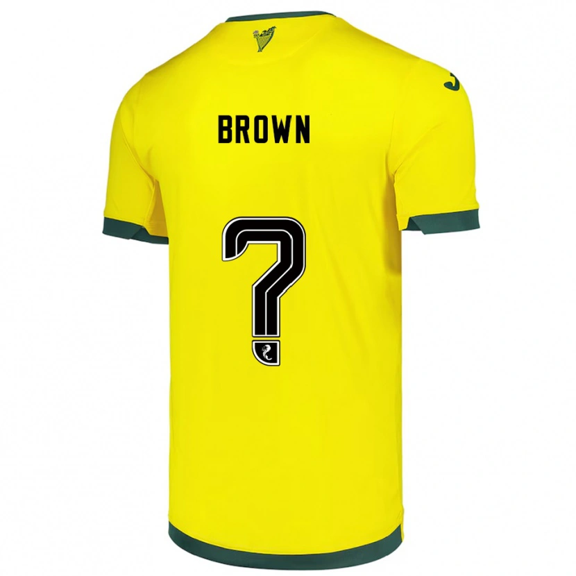 Danxen Heren Fraser Brown #0 Geel Groen Uitshirt Uittenue 2025/26 T-Shirt