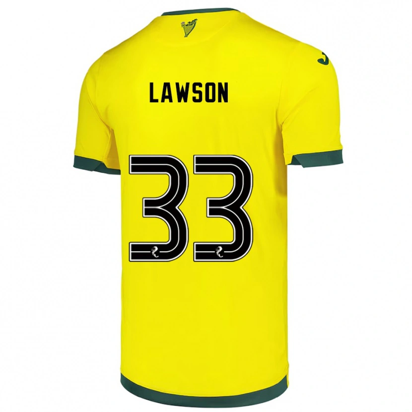 Danxen Heren Poppy Lawson #33 Geel Groen Uitshirt Uittenue 2025/26 T-Shirt