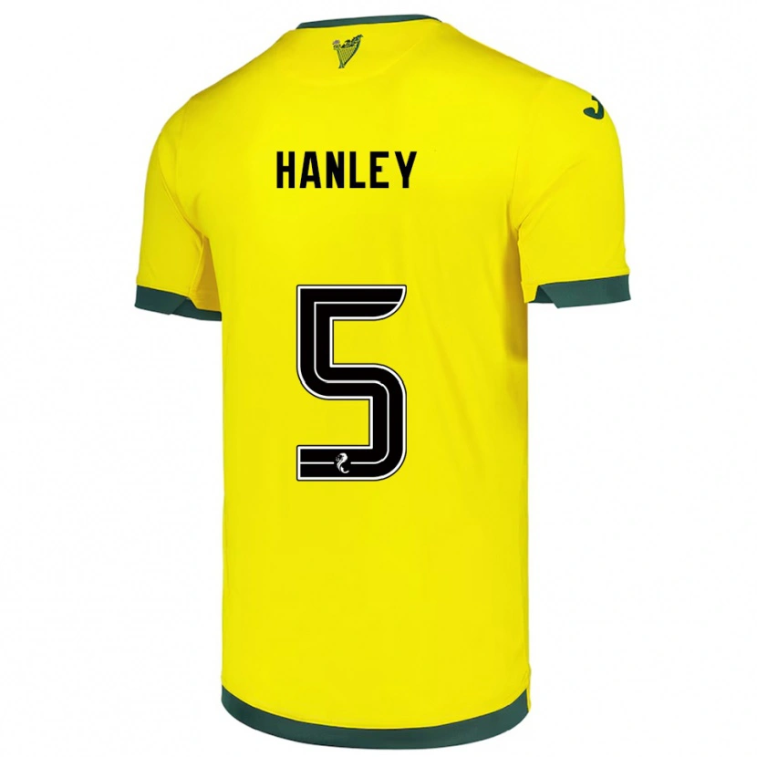 Danxen Heren Grant Hanley #5 Geel Groen Uitshirt Uittenue 2025/26 T-Shirt