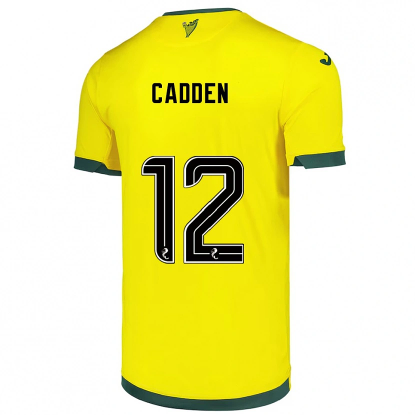Danxen Heren Chris Cadden #12 Geel Groen Uitshirt Uittenue 2025/26 T-Shirt