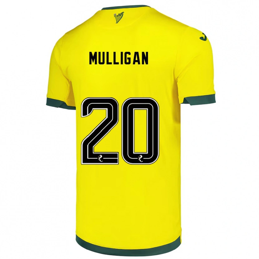 Danxen Heren Josh Mulligan #20 Geel Groen Uitshirt Uittenue 2025/26 T-Shirt