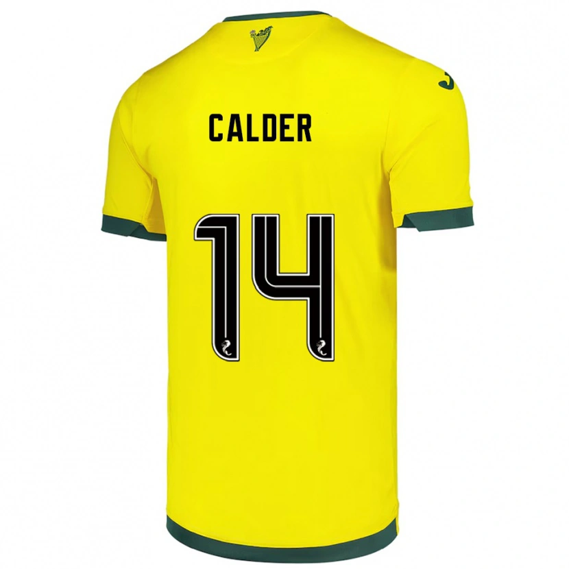Danxen Heren Owen Calder #14 Geel Groen Uitshirt Uittenue 2025/26 T-Shirt
