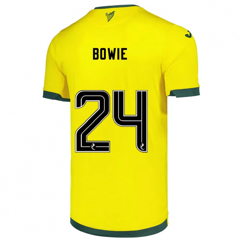 Danxen Heren Tegan Bowie #24 Geel Groen Uitshirt Uittenue 2025/26 T-Shirt