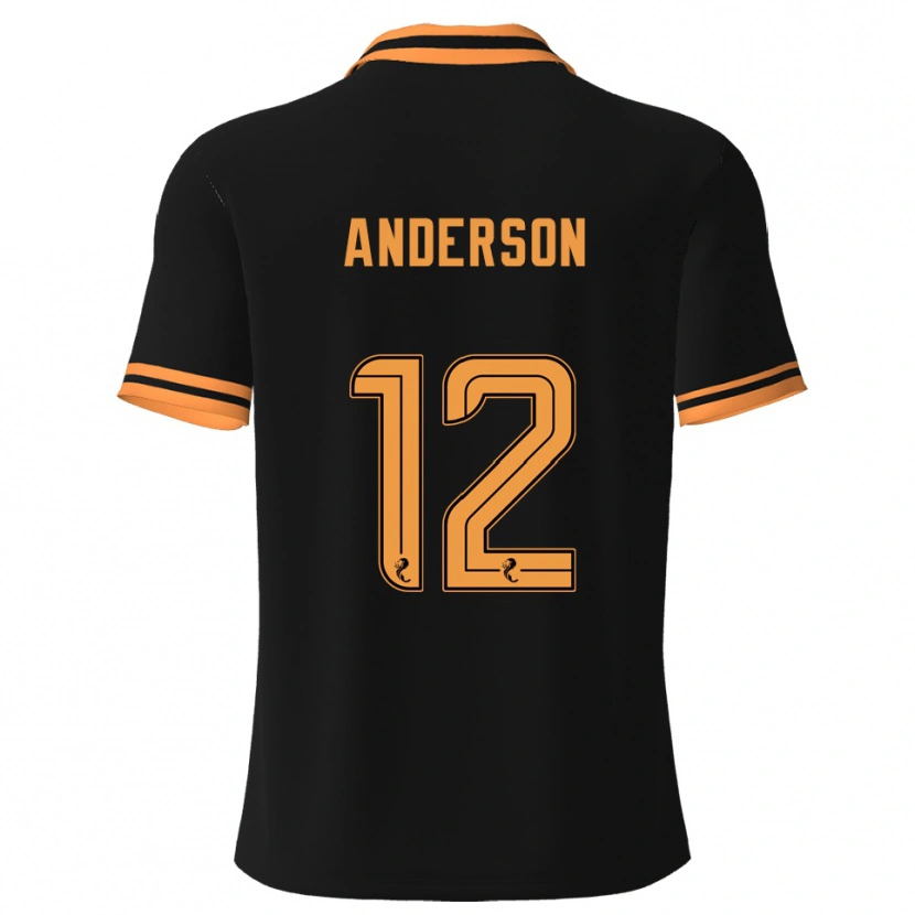 Danxen Heren Rhys Anderson #12 Zwart Geel Uitshirt Uittenue 2025/26 T-Shirt