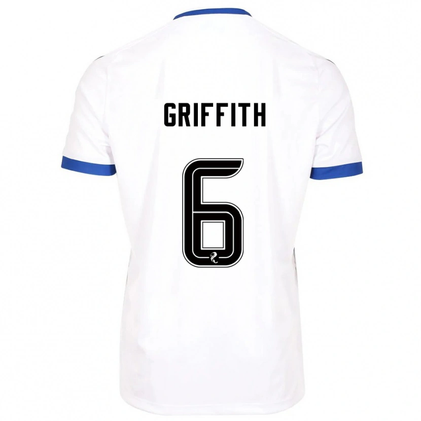 Danxen Heren Víctor Griffith #6 Wit Blauw Uitshirt Uittenue 2025/26 T-Shirt