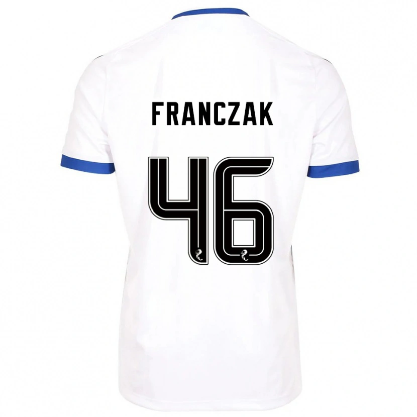 Danxen Heren Franciszek Franczak #46 Wit Blauw Uitshirt Uittenue 2025/26 T-Shirt