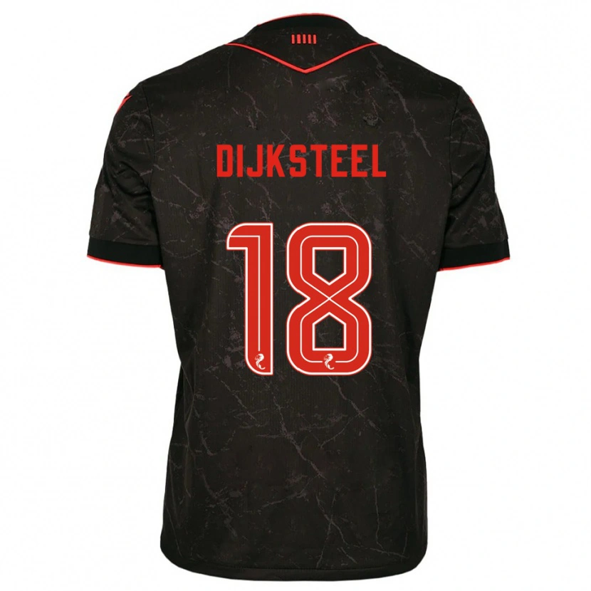 Danxen Heren Malik Dijksteel #18 Zwart Rood Uitshirt Uittenue 2025/26 T-Shirt