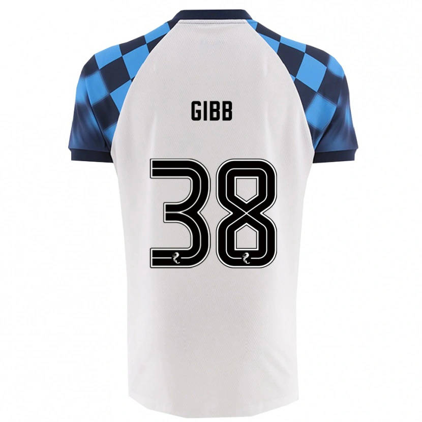 Danxen Heren Thomas Gibb #38 Wit Hemelsblauw Uitshirt Uittenue 2025/26 T-Shirt
