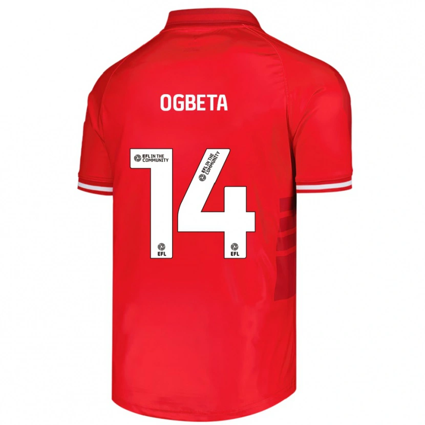 Danxen Dames Nathanael Ogbeta #14 Rood Wit Thuisshirt Thuistenue 2025/26 T-Shirt