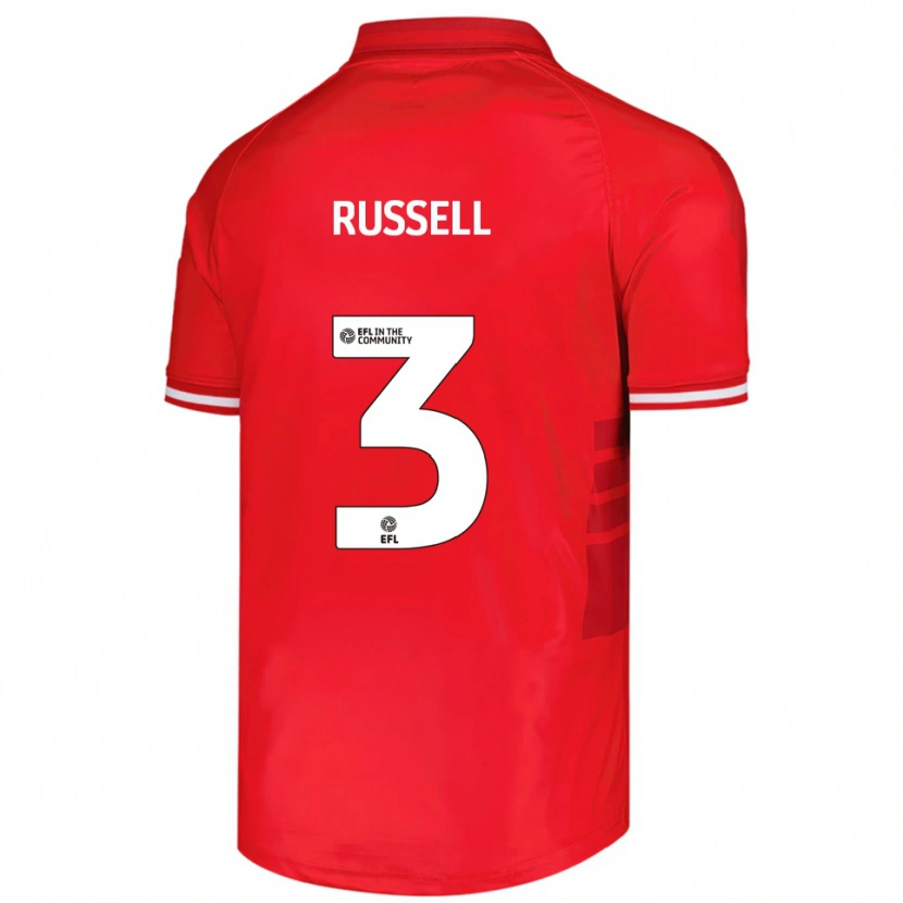 Danxen Dames Jon Russell #3 Rood Wit Thuisshirt Thuistenue 2025/26 T-Shirt