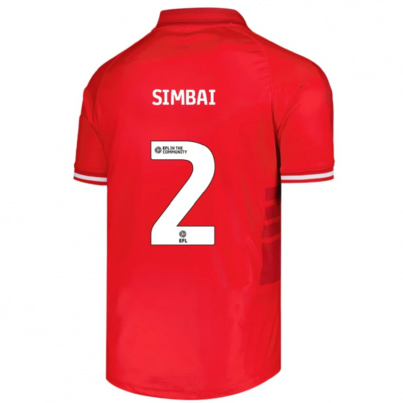 Danxen Dames Kingston Simbai #2 Rood Wit Thuisshirt Thuistenue 2025/26 T-Shirt