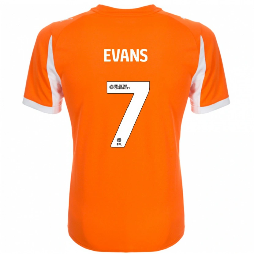 Danxen Dames Lee Evans #7 Oranje Wit Thuisshirt Thuistenue 2025/26 T-Shirt