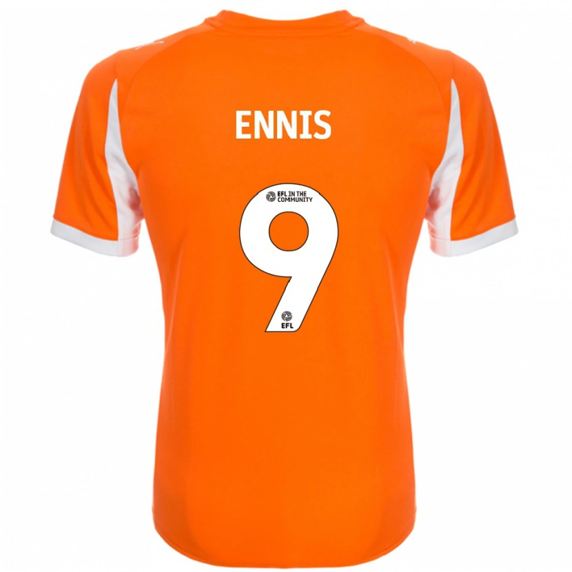 Danxen Dames Niall Ennis #9 Oranje Wit Thuisshirt Thuistenue 2025/26 T-Shirt