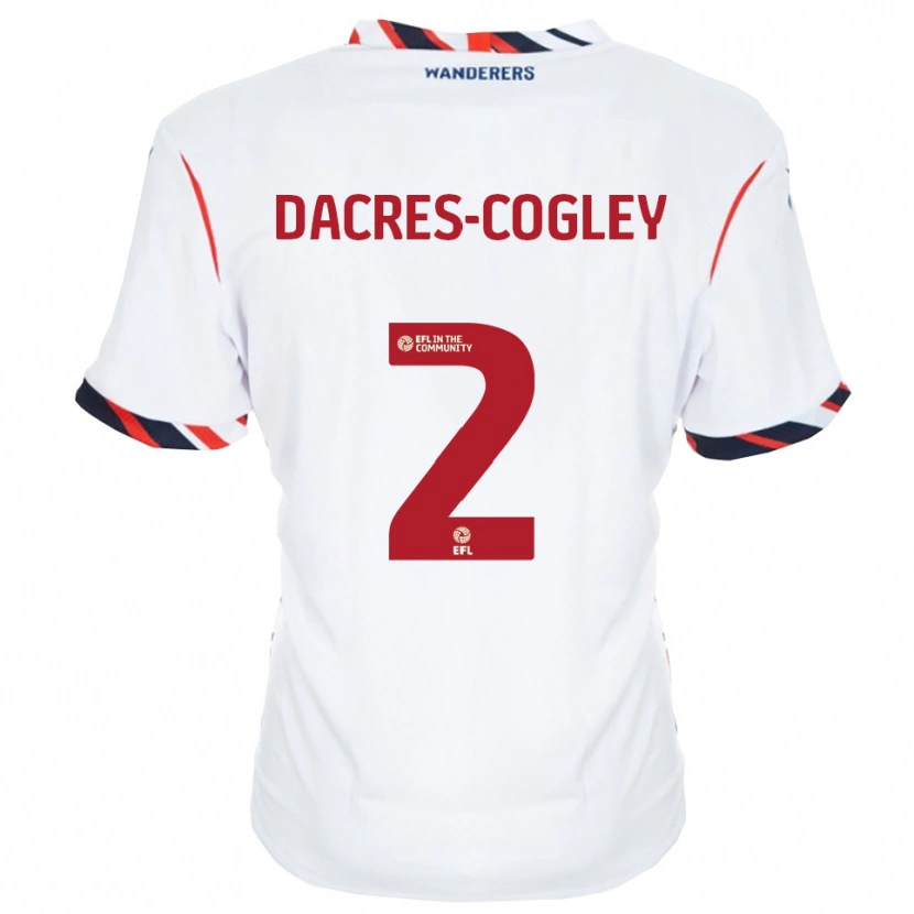 Danxen Dames Josh Dacres-Cogley #2 Wit Rood Thuisshirt Thuistenue 2025/26 T-Shirt