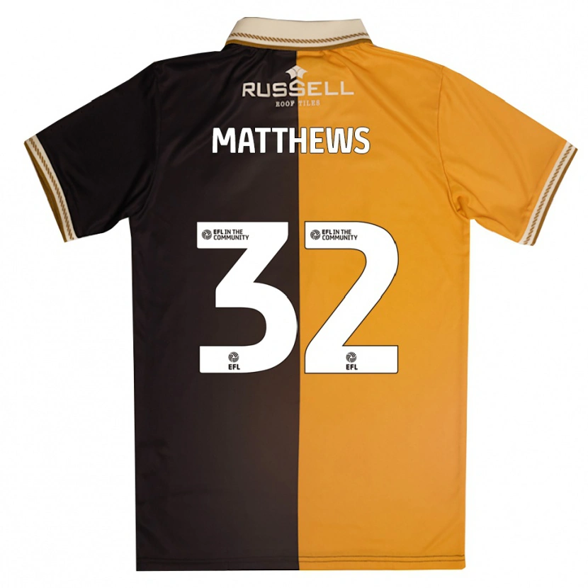 Danxen Dames Daniel Matthews #32 Geel Zwart Thuisshirt Thuistenue 2025/26 T-Shirt