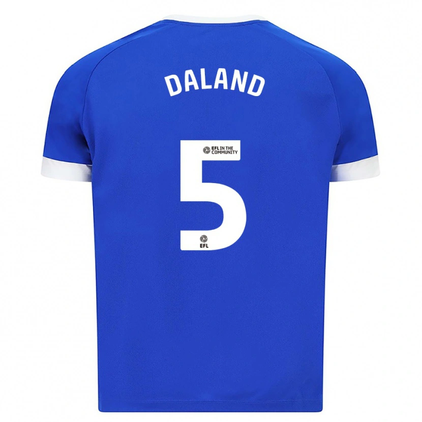 Danxen Dames Jesper Daland #5 Blauw Wit Thuisshirt Thuistenue 2025/26 T-Shirt