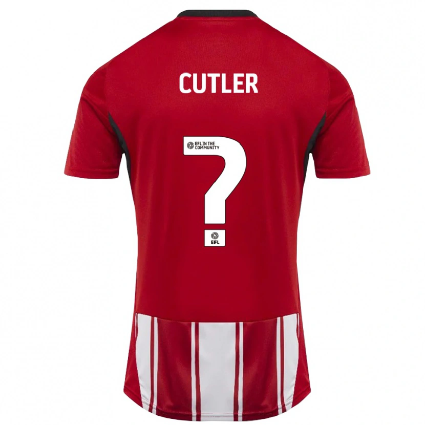 Danxen Dames Theo Cutler #0 Rood Wit Zwart Thuisshirt Thuistenue 2025/26 T-Shirt