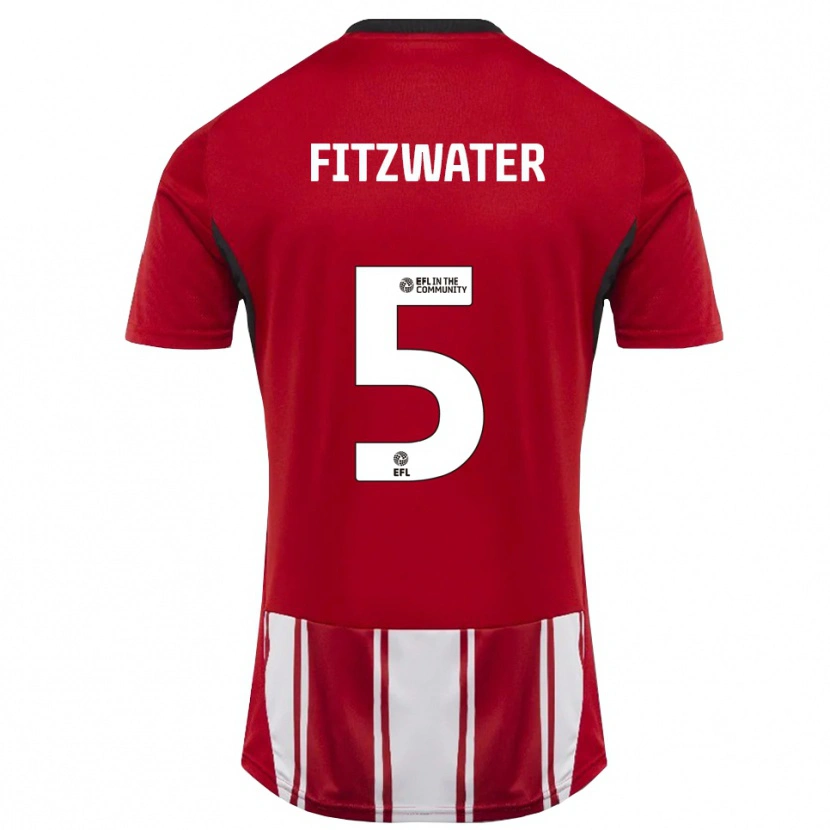 Danxen Dames Jack Fitzwater #5 Rood Wit Zwart Thuisshirt Thuistenue 2025/26 T-Shirt